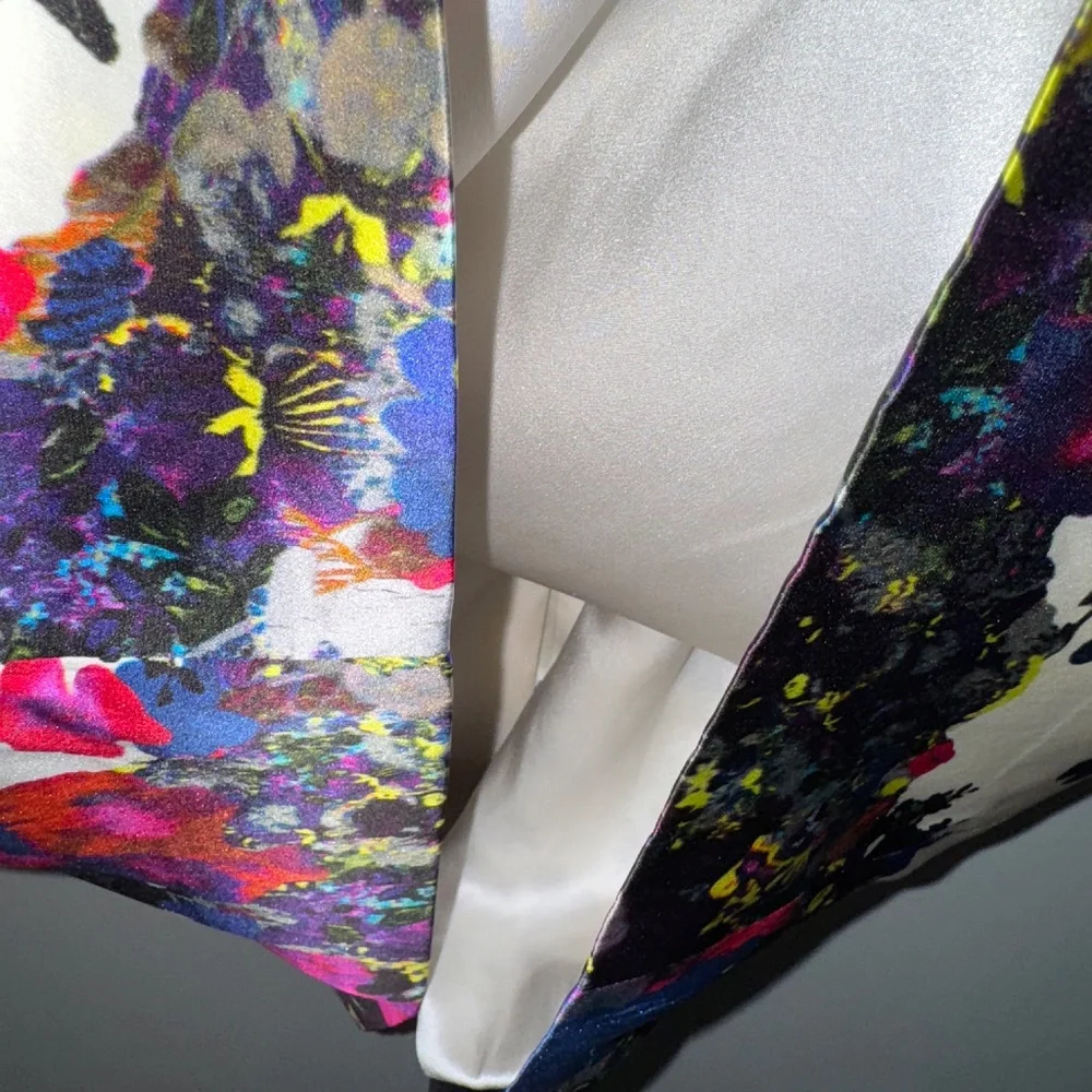 EUC Erdem Floral Silk Sheath Long Sleeve Dress Size 14 US - Picture 7 of 10
